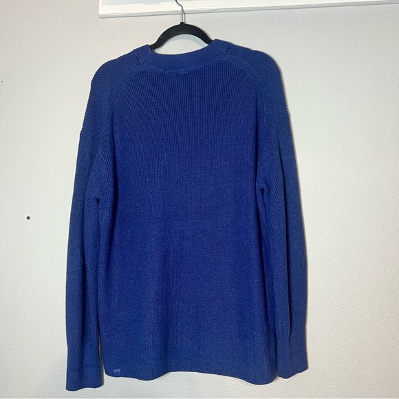Lululemon Merino Wool Blend Ribbed Crewneck Sweater Blue Size 8 Oversized - Picture 8 of 9
